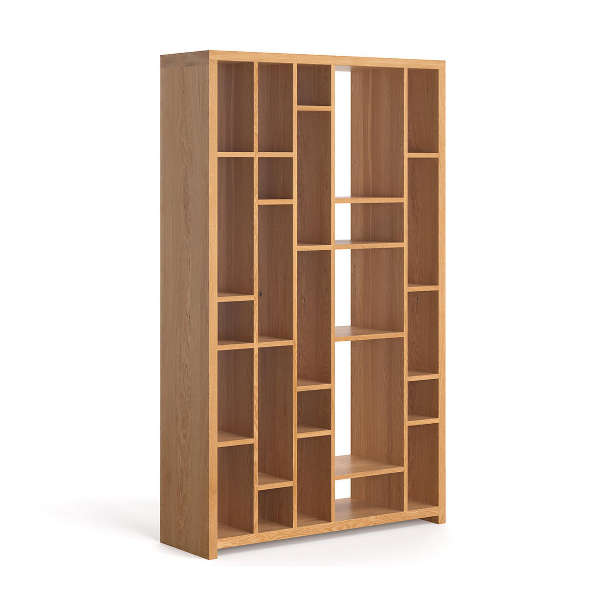 REGAL Nook aus massivem Eichenholz - Eichefarben/Naturfarben, Holz (126/210/40cm) - Danzz