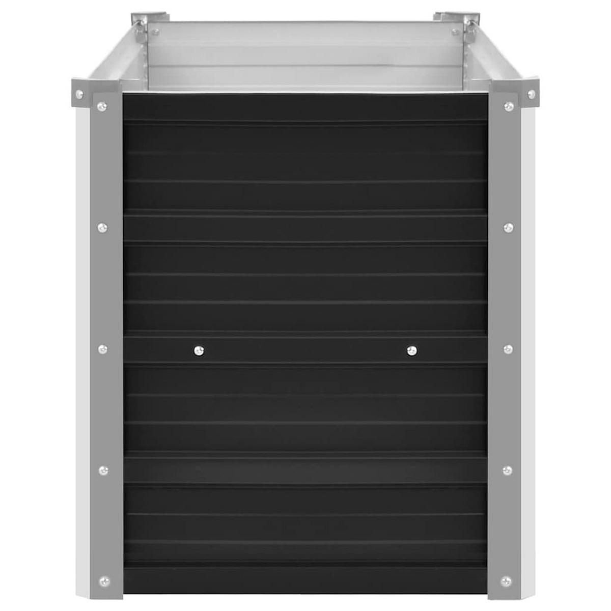 HOCHBEET für Garten OSKAR Anthrazit | 100x40x45cm | Verzinkter Stahl - Anthrazit, Metall (100/45/40cm) - DELUKE