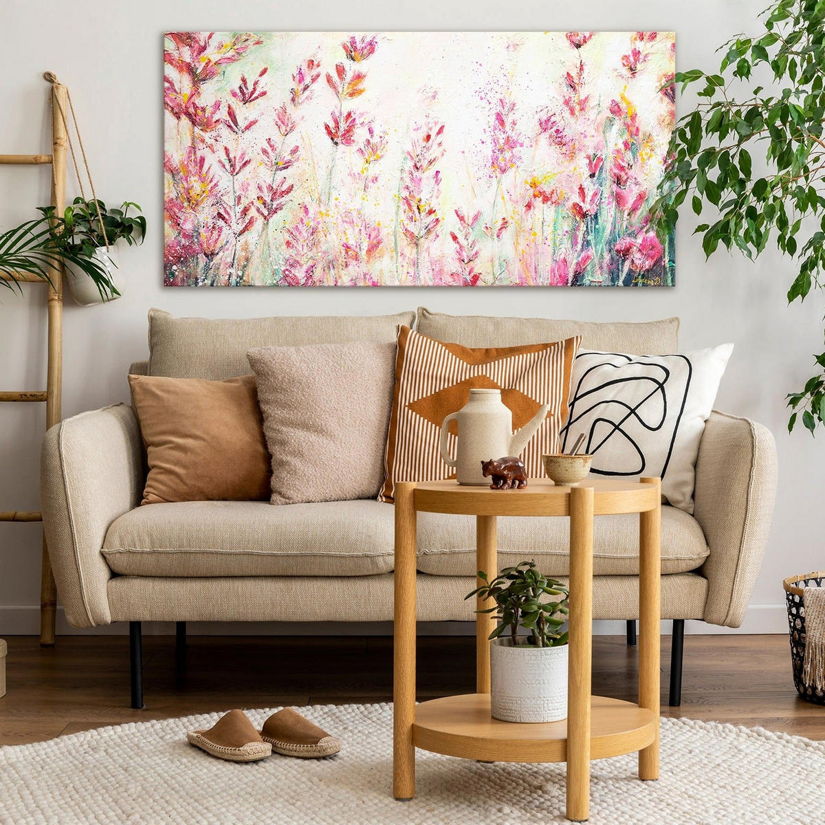 GEMÄLDE Juli auf Keilrahmen 120x60 cm - Rot, Holz (120/60cm) - YS-art gallery