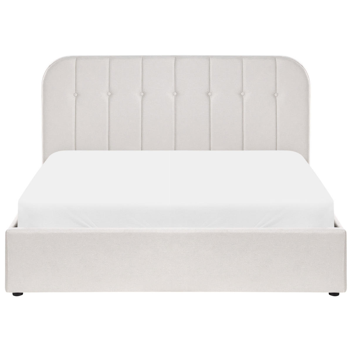 BETT mit Stauraum 160/200 cm Stoff Cremeweiß Challans - Creme, Textil (160/200cm) - Beliani