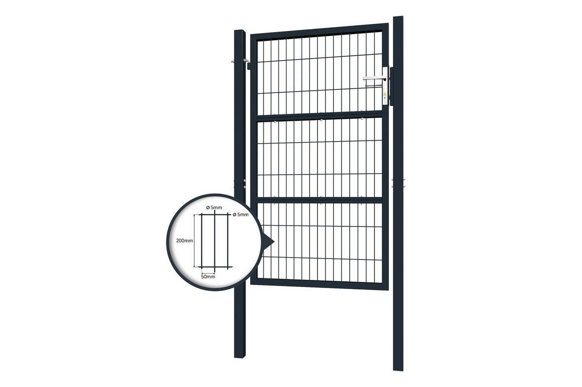 ZAUNTOR Razo grau 1m H.160cm Metall - Grau, Metall (106/166cm) - Casanoov