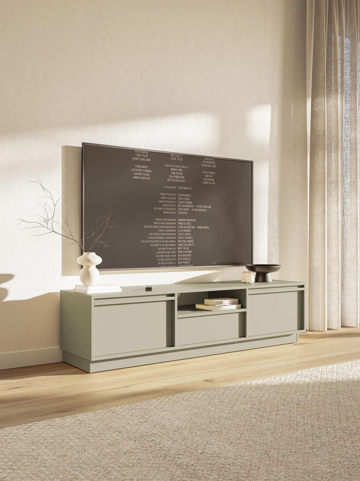 TV-LOWBOARD Evo Greige 154/39/39 cm - Kaschmir, Holzwerkstoff (154/39.4/39cm) - Selsey