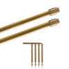 GARDINENSTANGE 2er-Pack Gold Messing glänzend 60-90 cm + 4 Schraubhaken - Goldfarben, Metall (1/60cm)