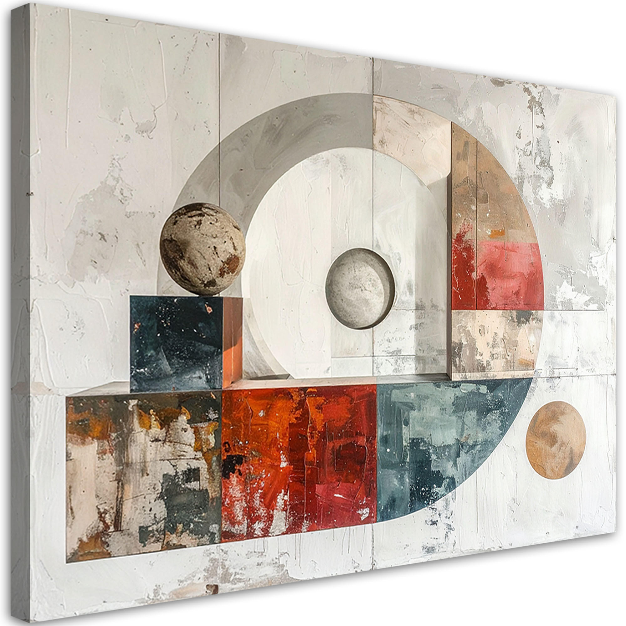 LEINWANDBILD Abstraktion 120x80cm - Weiß, Textil (120/80cm) - Feeby