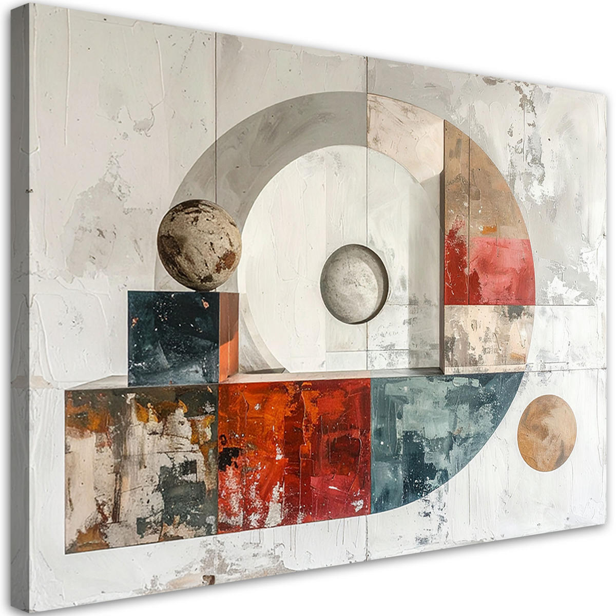 LEINWANDBILD Abstraktion 120x80cm - Weiß, Textil (120/80cm) - Feeby