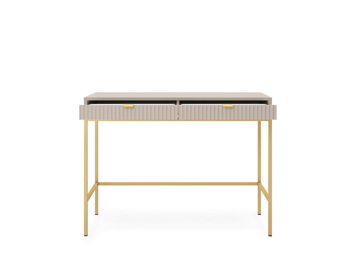 SCHMINKTISCH Kioto in Kaschmir und mit Metallbeinen - Kaschmir/Goldfarben, Holzwerkstoff/Metall (50/104/77cm) - Ravio