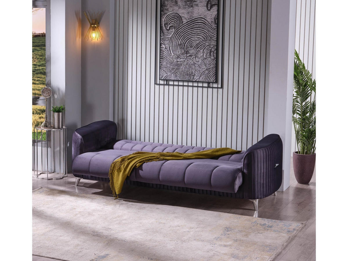 3-SITZER SOFA Salta Anthrazit - Anthrazit, Holzwerkstoff/Kunststoff (237/87/100cm)