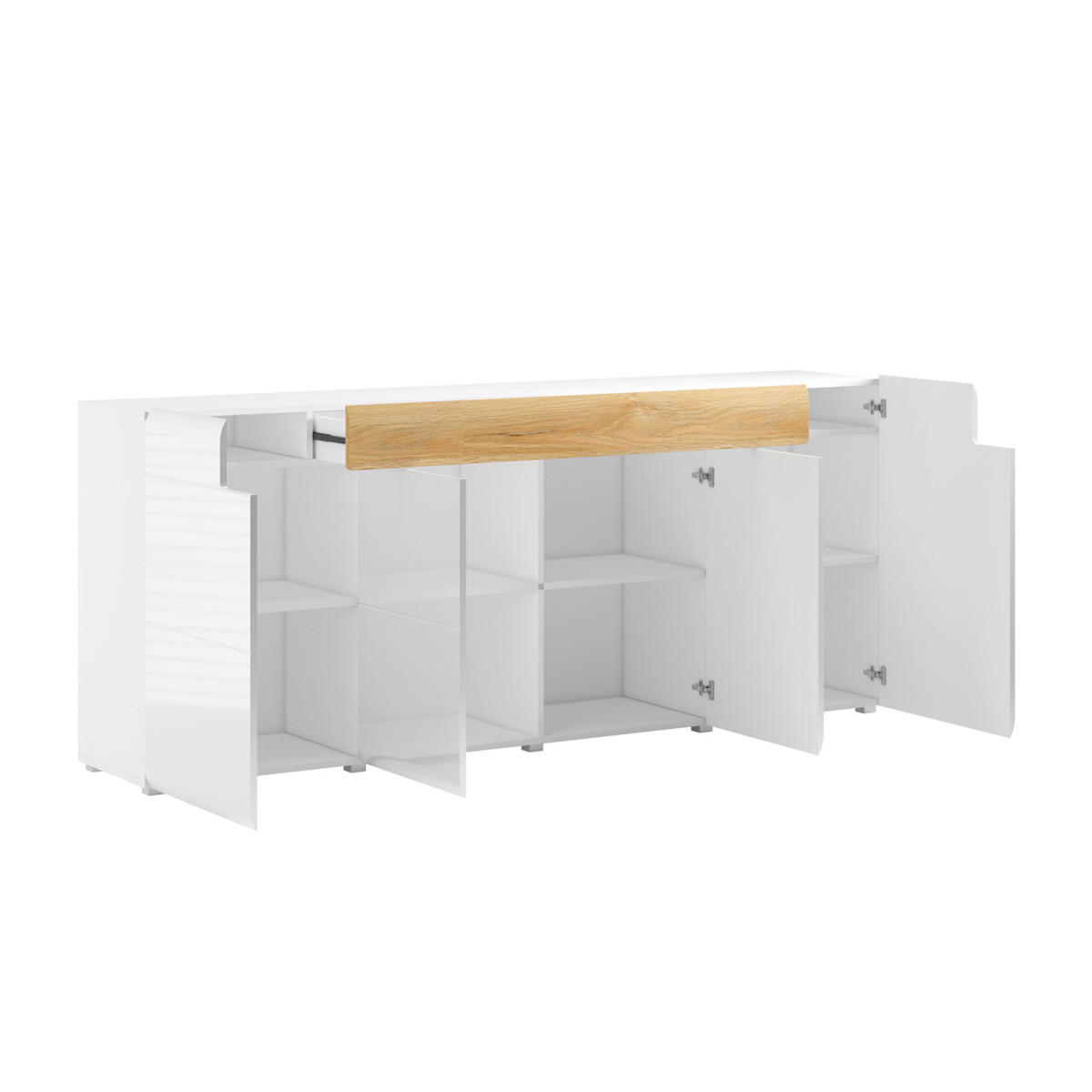 KOMODA Jules Bijelo i drvo - bijela, drvni materijal (208/82/39cm) - Petits-meubles