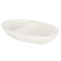 SNACKTELLER Porzellan Oval 12/20/3 cm - Weiß, Keramik (20cm) - Vessia