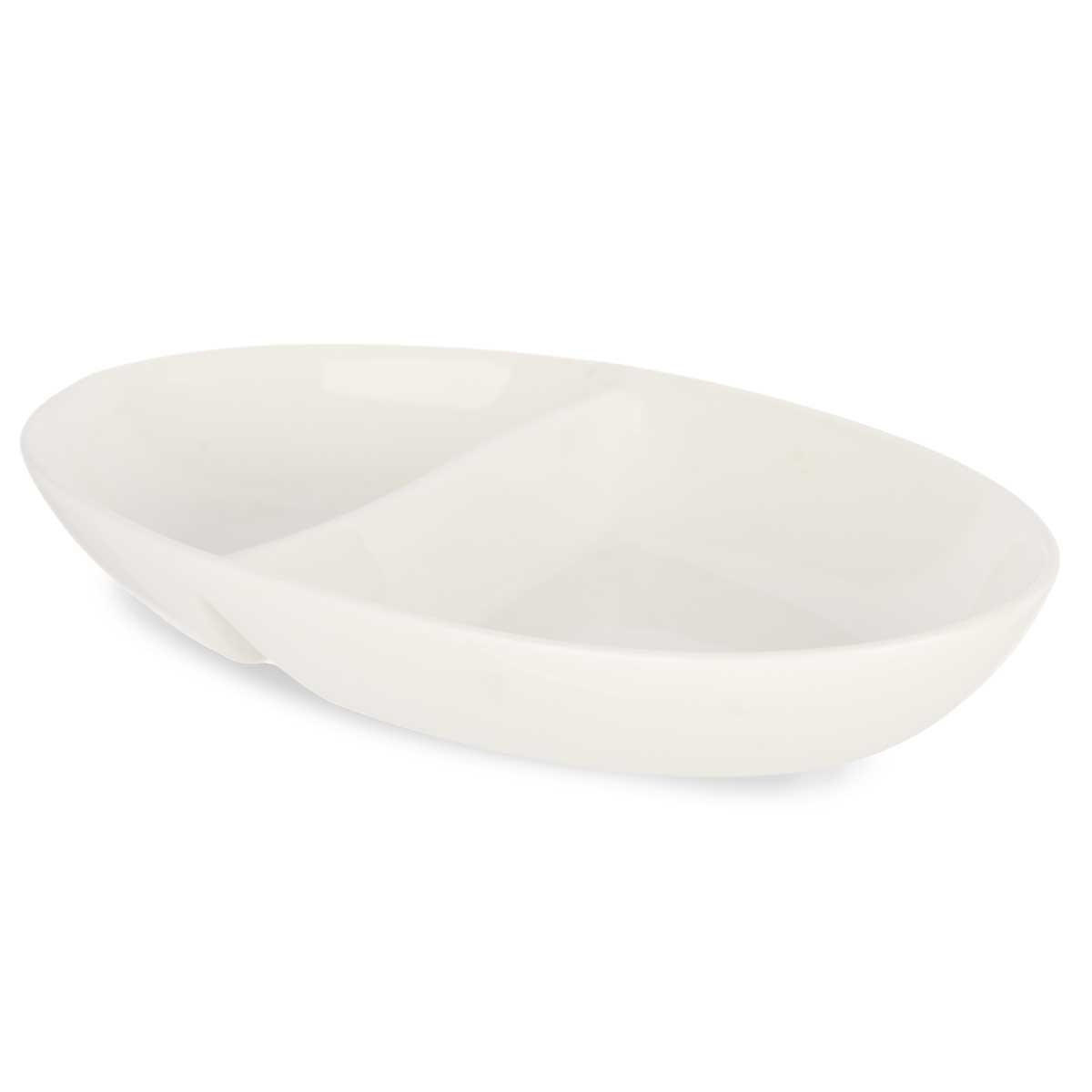 SNACKTELLER Porzellan Oval 12/20/3 cm - Weiß, Keramik (20cm) - Vessia