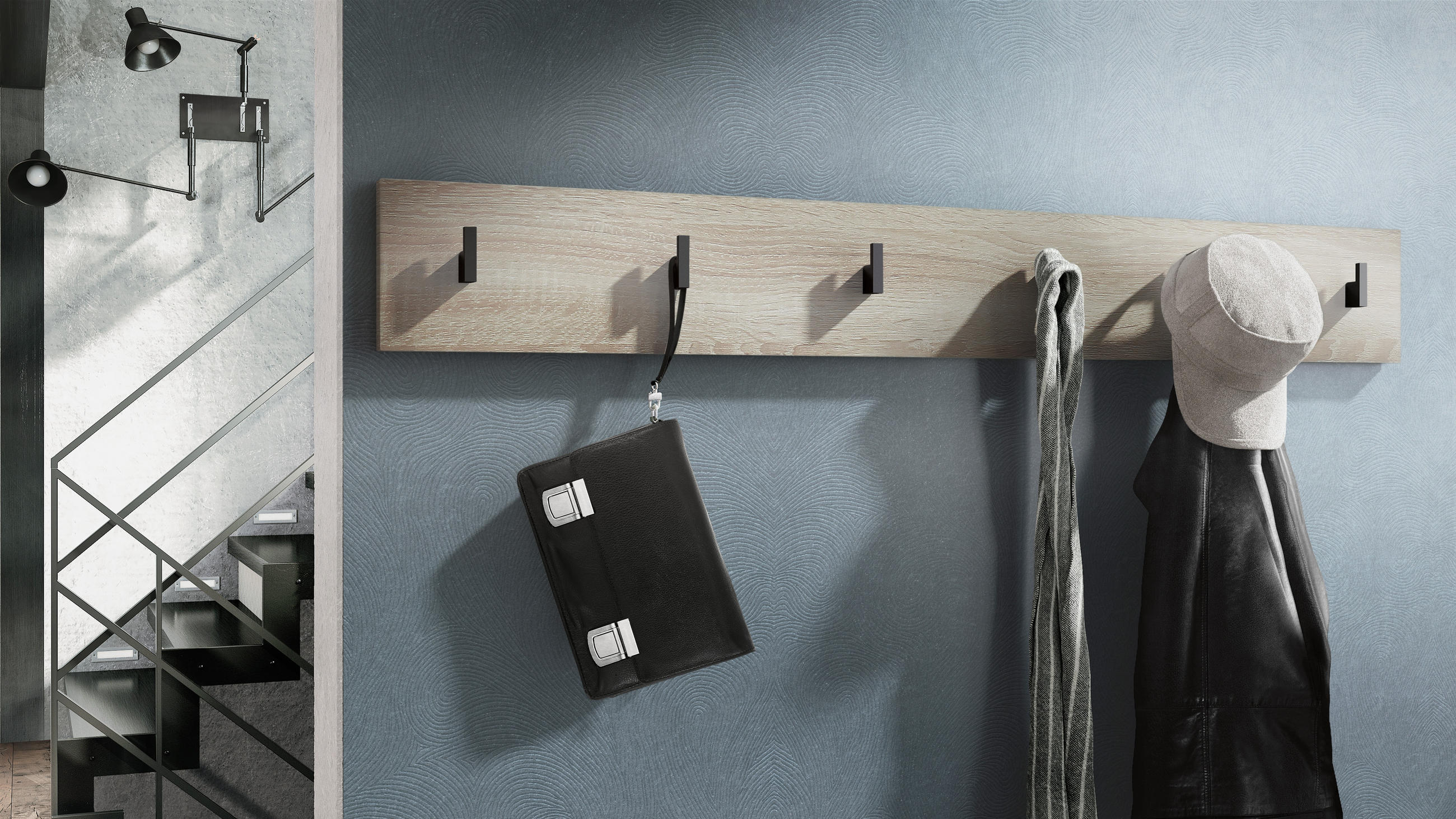 GARDEROBENPANEEL Linea Eiche sägerau - Eiche San Remo, Holzwerkstoff (110.5/14.5/3.5cm) - Vladon
