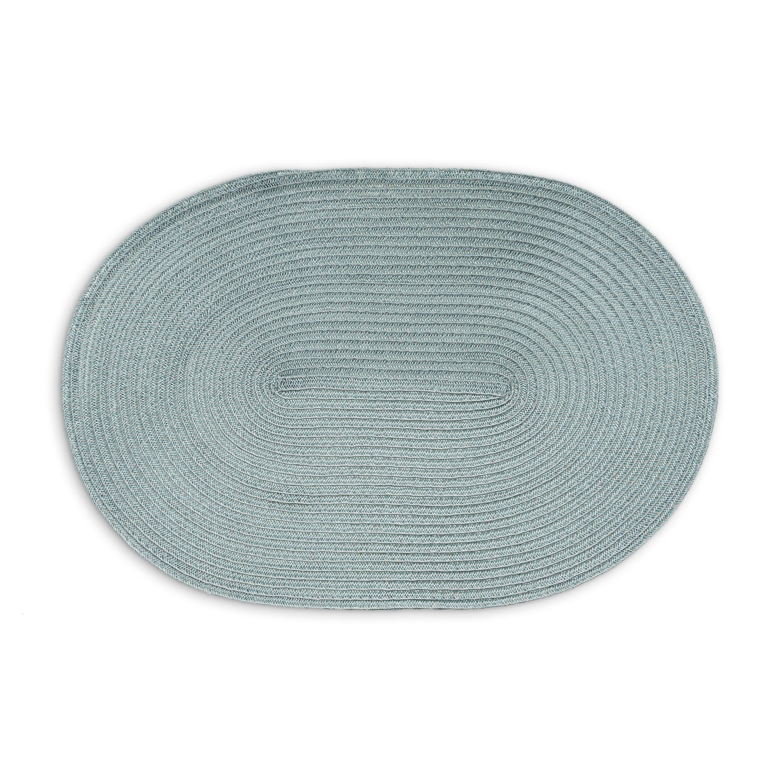 TISCHSET Oval, Kunstfaser, Graublau, 45 x 31 cm, 6651 - Grau, Kunststoff (45/31/1cm) - Continenta