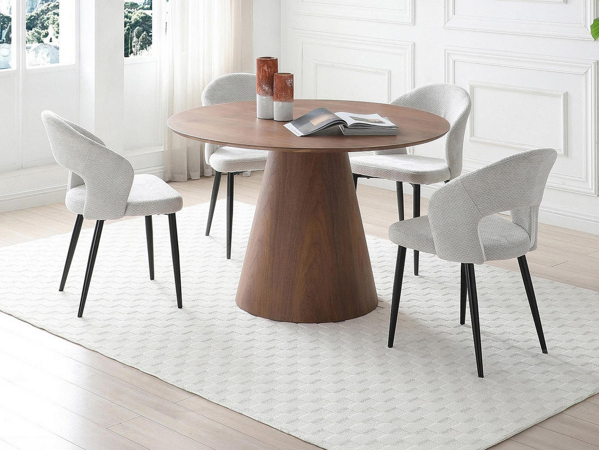 ESSGRUPPE - 4 Personen - Holz, Platte - Naturfarben Dunkel ANTALIZA - Naturfarben, Holz (120/75.5/120cm) - Vente-Unique