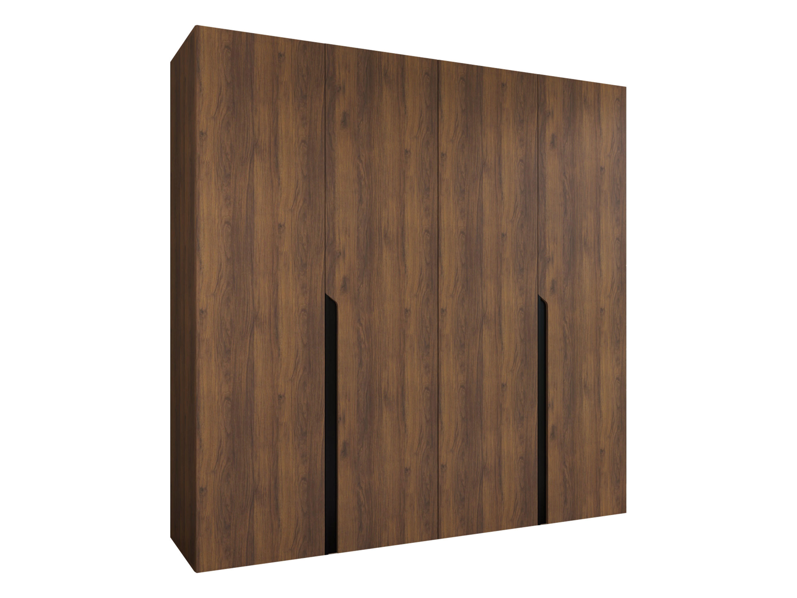 DREHTÜRENSCHRANK Mila I 200 - Nussbaumfarben/Schwarz, Holzwerkstoff/Kunststoff (200/202/52cm) - MIRJAN24