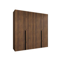 DREHTÜRENSCHRANK Mila I 200 - Nussbaumfarben/Schwarz, Holzwerkstoff/Kunststoff (200/202/52cm) - MIRJAN24