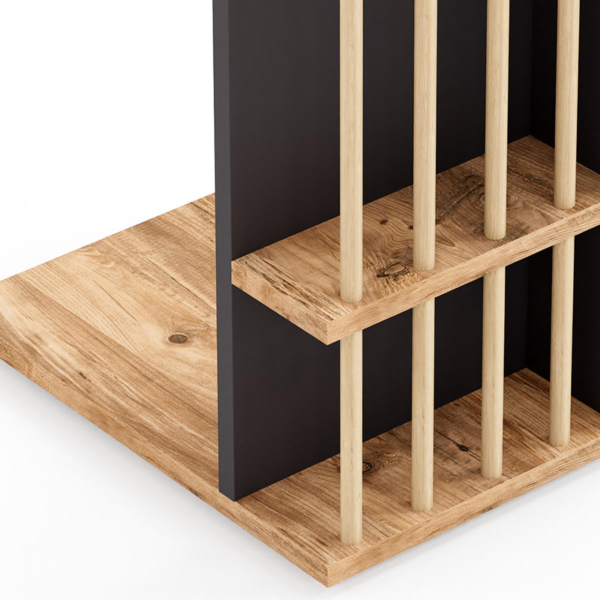 BEISTELLTISCH Siikainen - Schwarz/Braun, Holzwerkstoff (29/44/65cm) - [en.casa]