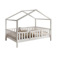 HAUSBETT Kapua 140x200 mit Rausfallschutz Kiefer Massivholz weiß - Weiß, Holz (140/200cm) - 58aufmkessel