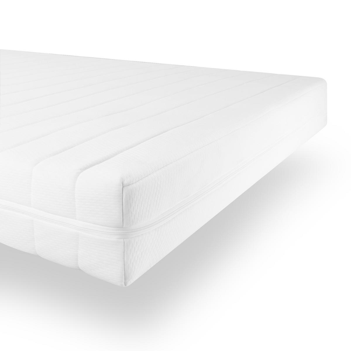 KALTSCHAUMMATRATZE 120x190 H2H3 Wendematratze 7-Zonen 90x200 mit waschbarem Bezug - Weiß, Textil (120/190cm) - Sleepneo
