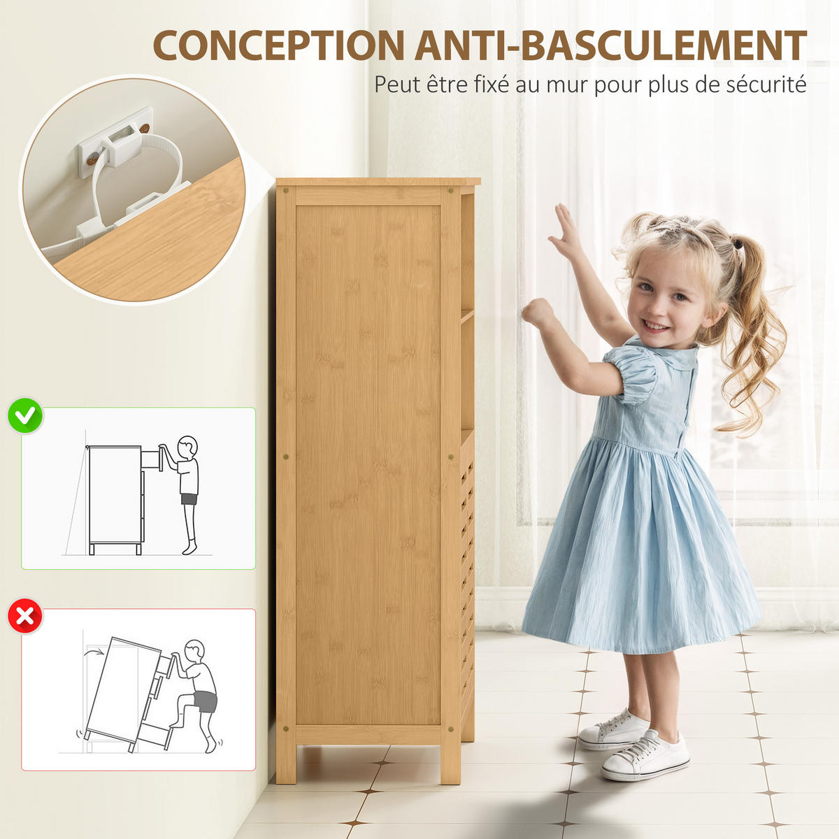 BADREGAL DE-12362 50/29/92 cm Natur - Naturfarben, Naturmaterialien (29/92/50cm) - ComfortXL