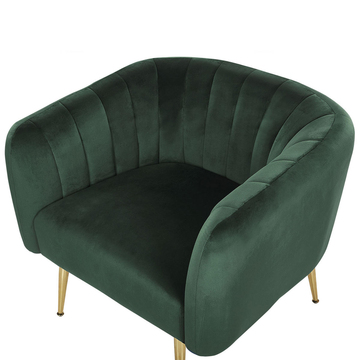 SESSEL Samtstoff Grün Laconia - Grün, Textil/Metall (85/72/62cm) - Beliani