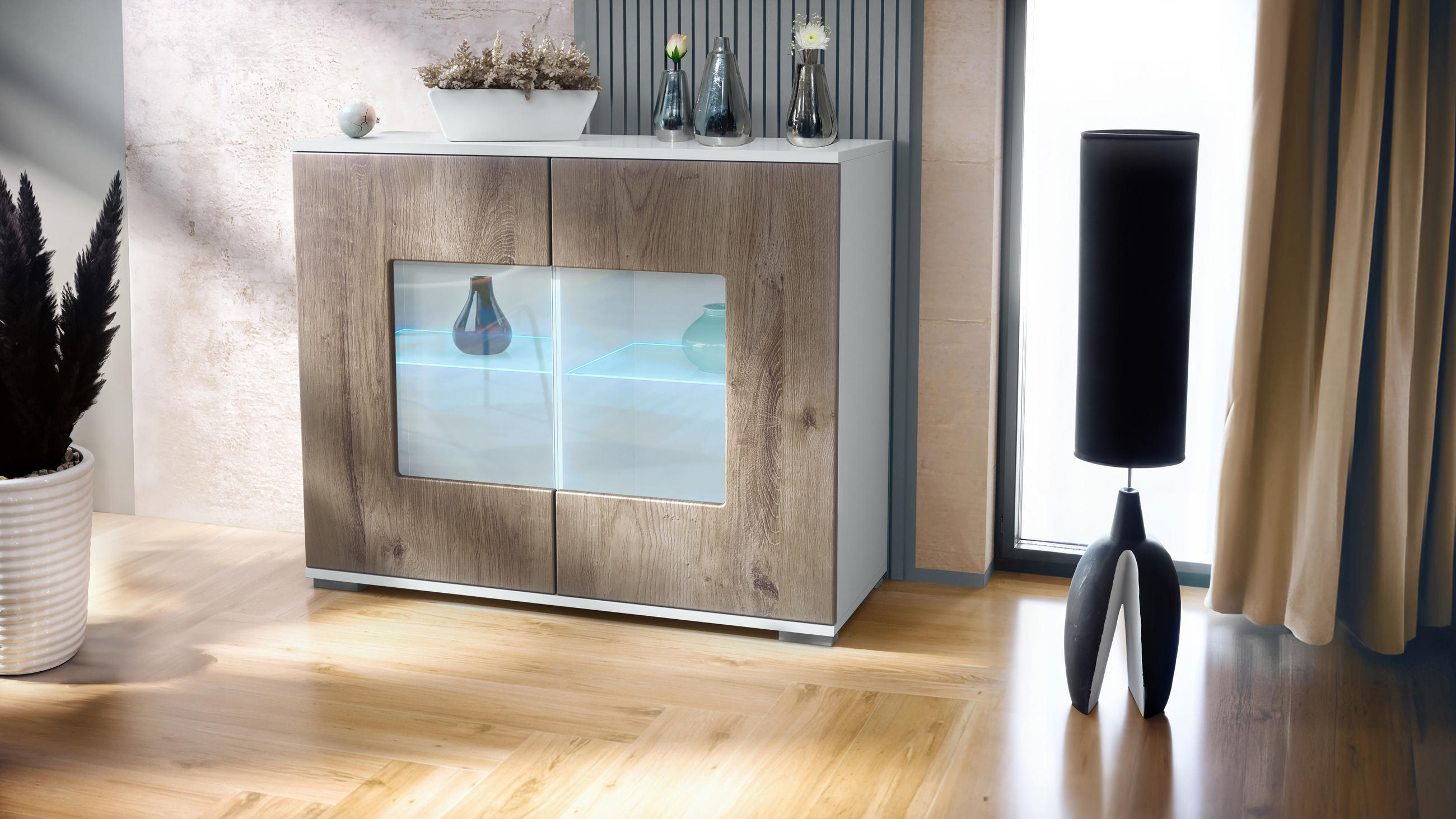 KOMMODE Grömitz Eiche Ribbeck - Alteiche, Holzwerkstoff (92.5/75.5/35cm) - Vladon
