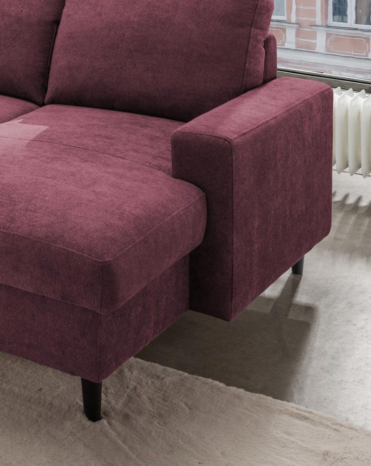 WOHNLANDSCHAFT mit Schlaffunktion und Bettkasten - Pink/Dunkelrosa, Kunststoff/Textil (305/88/200cm) - myHomelando