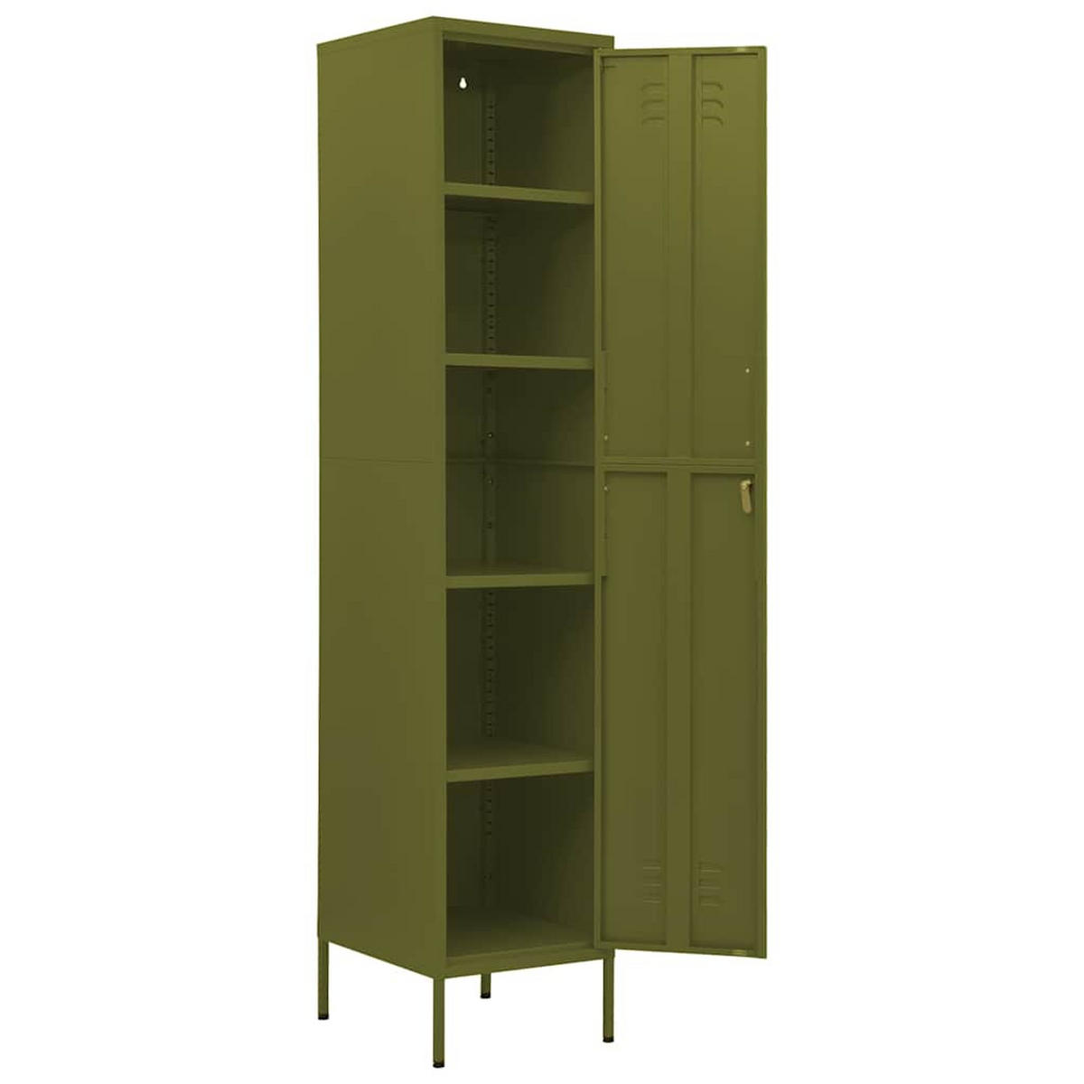 SCHLIESSFACHSCHRANK Olivgrün 35/46/180 Cm Stahl - Grün, Metall (46/180/35cm) - vidaXL