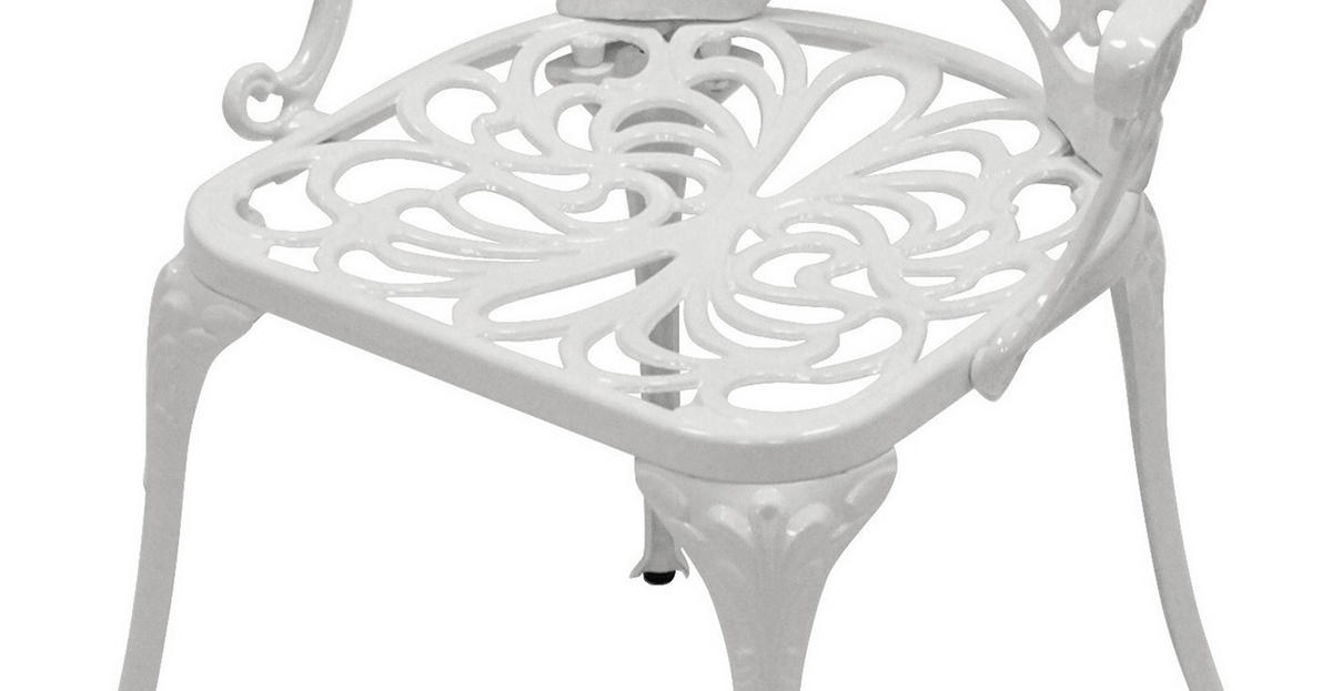 BISTROSTUHL Boulder - Jugendstil - Aluguss antik weiß - Weiß, Metall (58/90/53cm) - TPFGarden