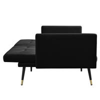 SCHLAFSOFA aus Samt mit 5-fach verstellbaren Rückenlehnen Schwarz - Schwarz, Textil (89/70/164cm) - Modenvie