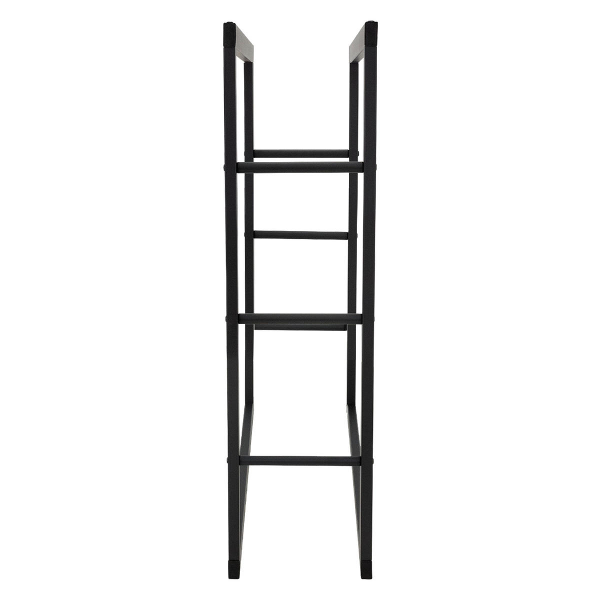 KAMINHOLZREGAL - Schwarz, Metall (25/100/80cm) - ML-DESIGN