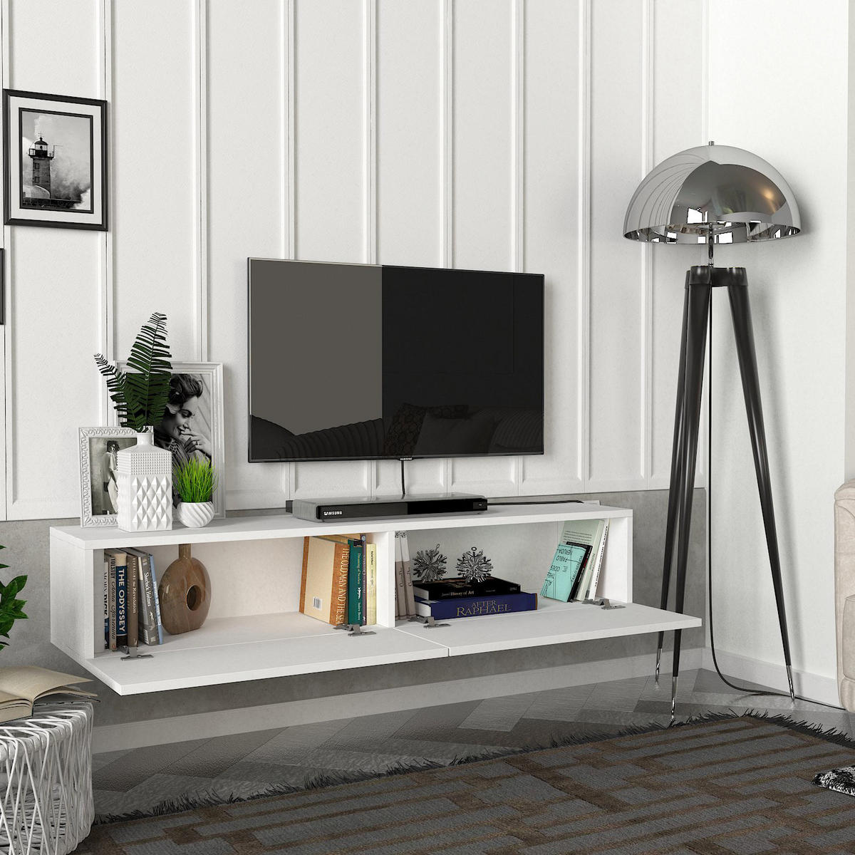 TV-LOWBOARD Hängend Aristo Weiß - Weiß, Holzwerkstoff (135/25/31.6cm) - moebel17