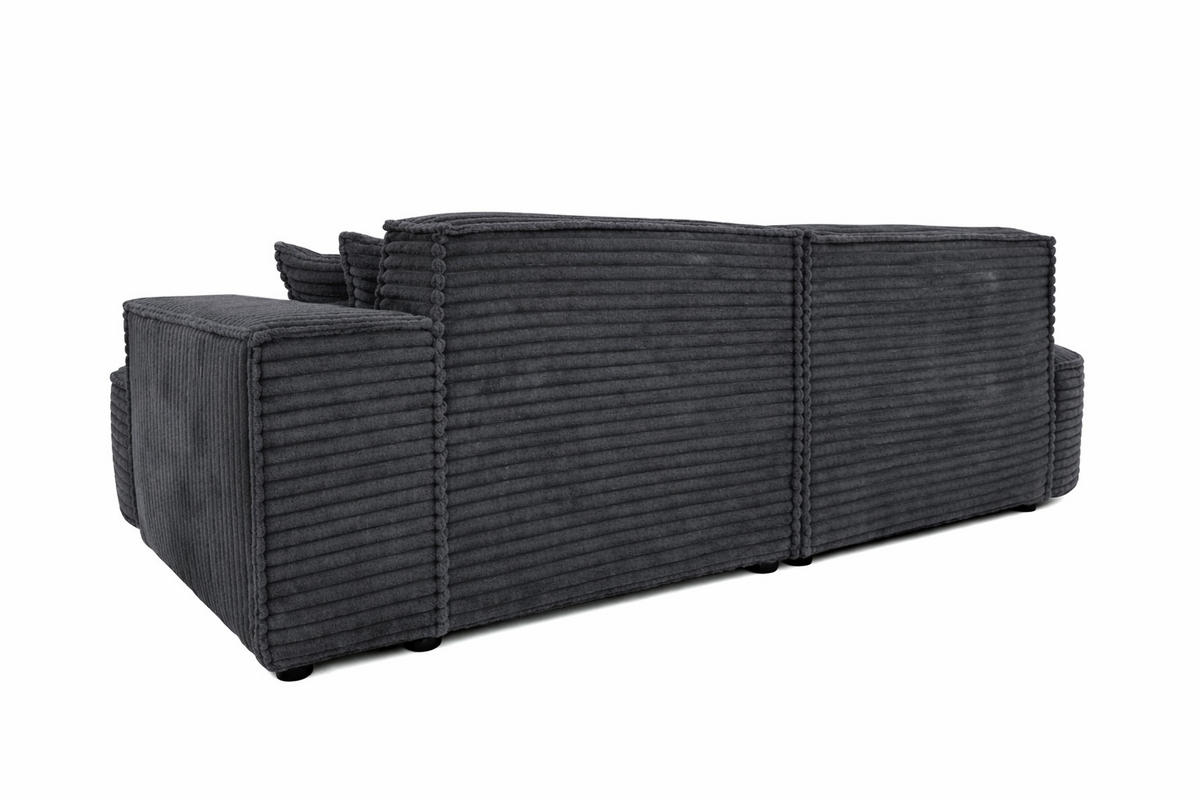ECKSOFA L-Form, Cordstoff Velo, Dunkelgrau, Rechts, Modena Studio - Dunkelgrau, Holz (236/165cm) - Kaiser Möbel