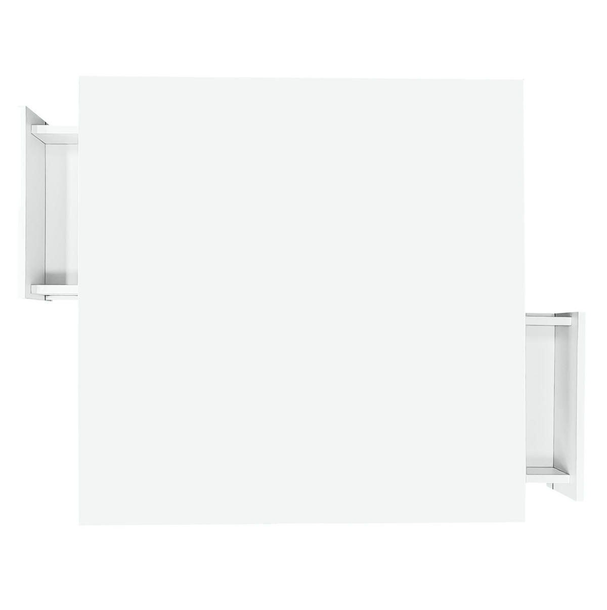 COUCHTISCH 70/70/35,5 cm aus Spanplatte mit 2 Schubladen und Hochglanzoberfläche, Weiß - Weiß, Holzwerkstoff (70/70/35.5cm) - Redom