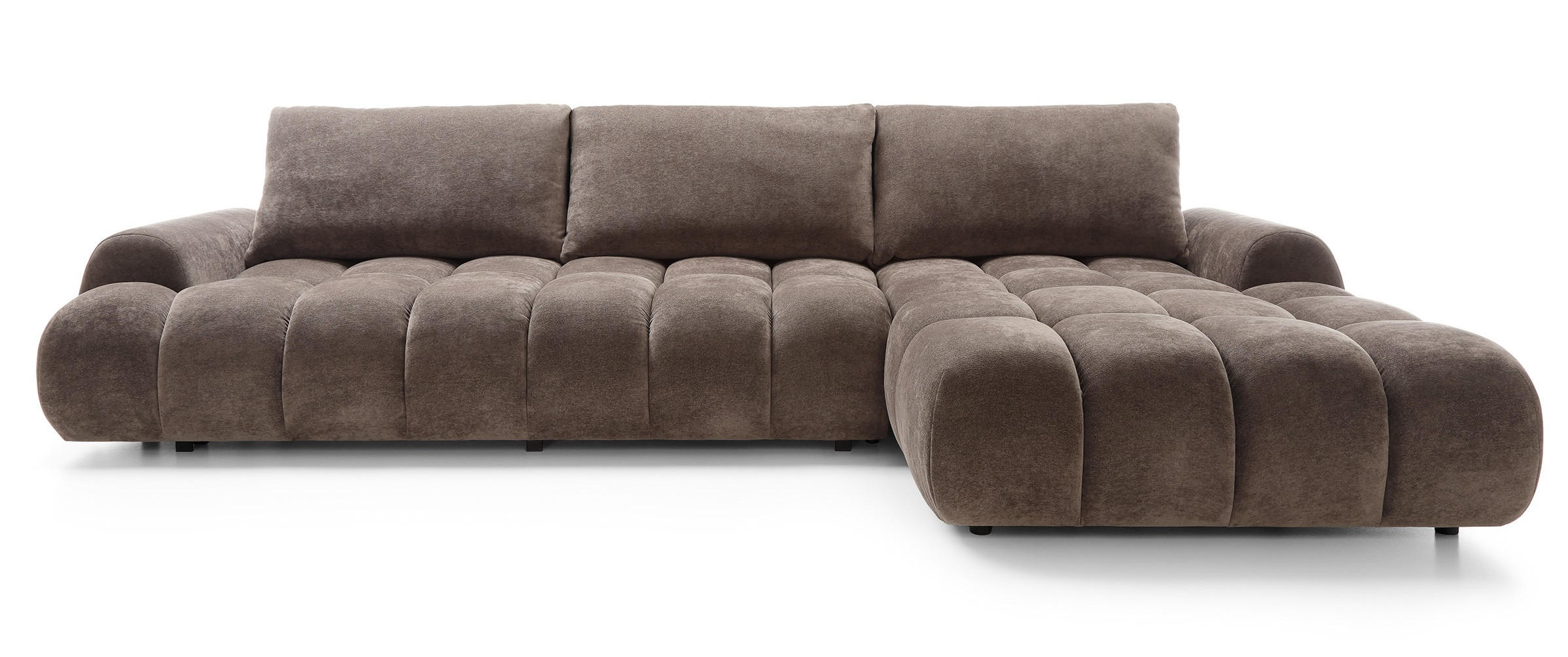 ECKSOFA 340 cm Valerio II, Schlaffunktion, Bettkasten, Rechts, Braun - Braun, Holz (177/340cm) - Emporius