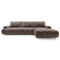 ECKSOFA 340 cm Valerio II, Schlaffunktion, Bettkasten, Rechts, Braun - Braun, Holz (177/340cm) - Emporius
