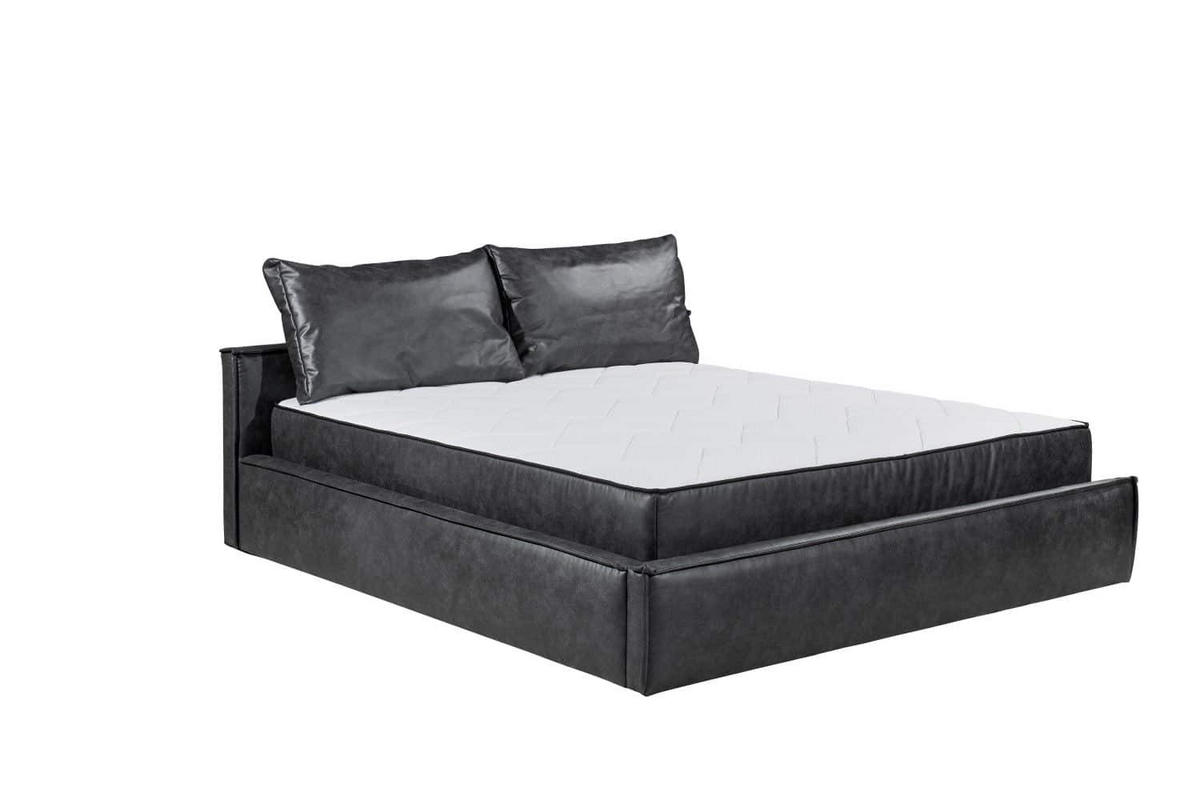 BOXBETT 180x200 inkl. Matratze und Bettkasten - Dunkelgrau/Anthrazit, Holz/Holzwerkstoff (180/200cm) - ed exciting design