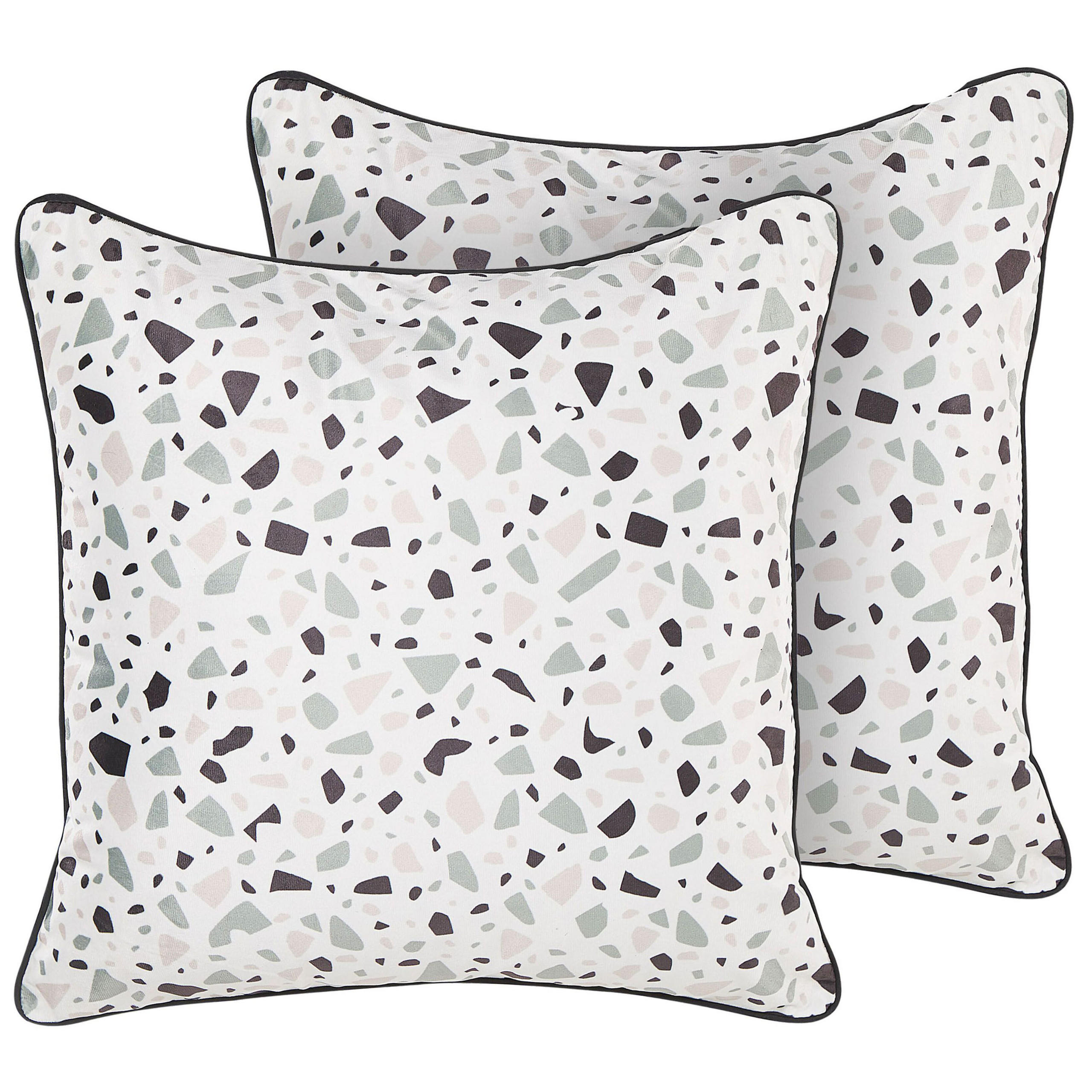 SAMTKISSEN 2er-Set Bunt 45/45 cm Lavender - Multicolor, Textil (45/45cm) - Beliani