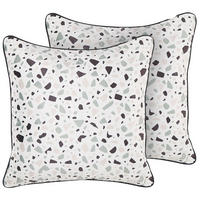 SAMTKISSEN 2er-Set Bunt 45/45 cm Lavender - Multicolor, Textil (45/45cm) - Beliani