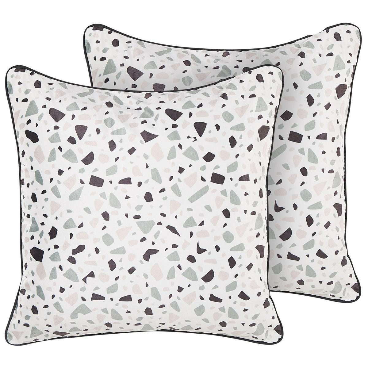 SAMTKISSEN 2er-Set Bunt 45/45 cm Lavender - Multicolor, Textil (45/45cm) - Beliani