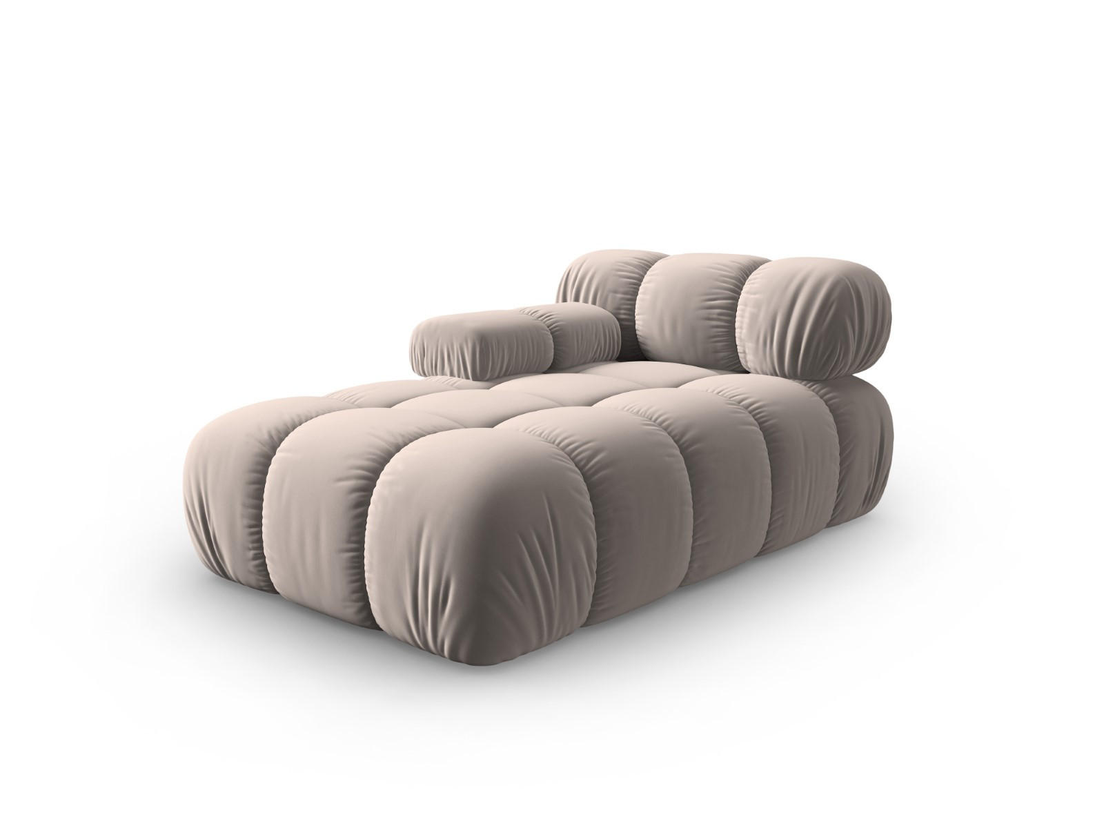 CHAISELONGUE links Bellis aus Samt beige - Beige, Textil (97/62/157cm) - Micadoni
