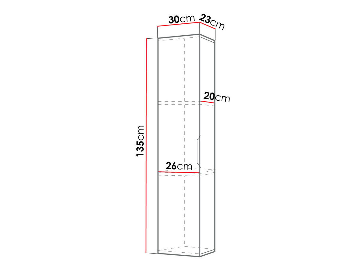 BADEZIMMERSCHRANK Mogares - Goldfarben/Weiß, Holzwerkstoff/Metall (30/135/27cm) - MIRJAN24