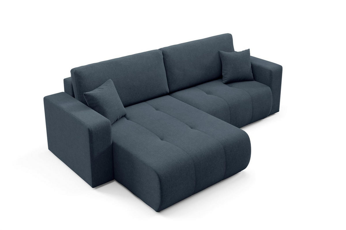 ECKSOFA Augusto - Blau, Holzwerkstoff/Textil (244/149cm) - Fun Möbel