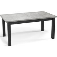 ESSTISCH Davidof rechteckig ausziehbar, Grauer Beton 120-160/80/76 cm - Hellgrau/Schwarz, Holz/Holzwerkstoff (67/160/76cm) - WFL GROUP
