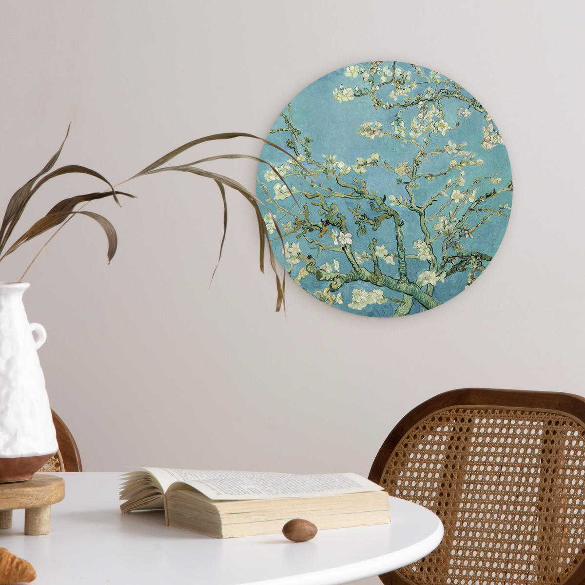 WANDBILD Van Gogh - Mandelblüte - Alte Meister - Kunst - Vintage 30x30 cm - Pastellblau, Kunststoff (30/30cm) - MuchoWow