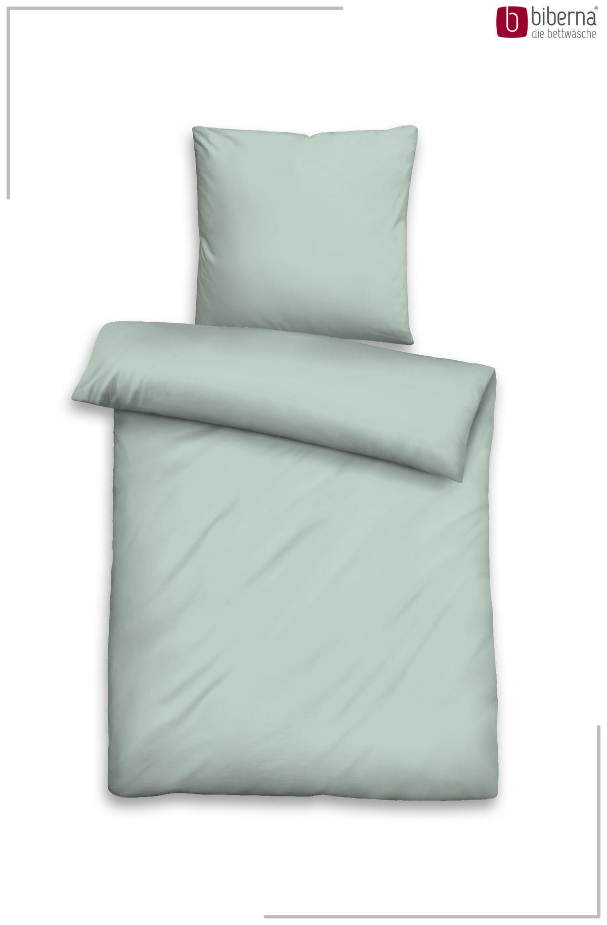 BETTWÄSCHE-GARNITUR Tencel UNI salbei, 135x200 cm + 80x80 cm - Salbeigrün, Textil (135/200cm) - biberna