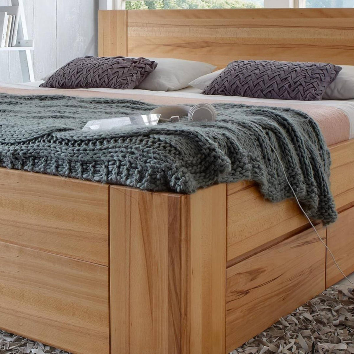 MASSIVHOLZBETT 180/200 cm aus Kernbuche - Braun, Holz (180/200cm) - MeinMassivholz