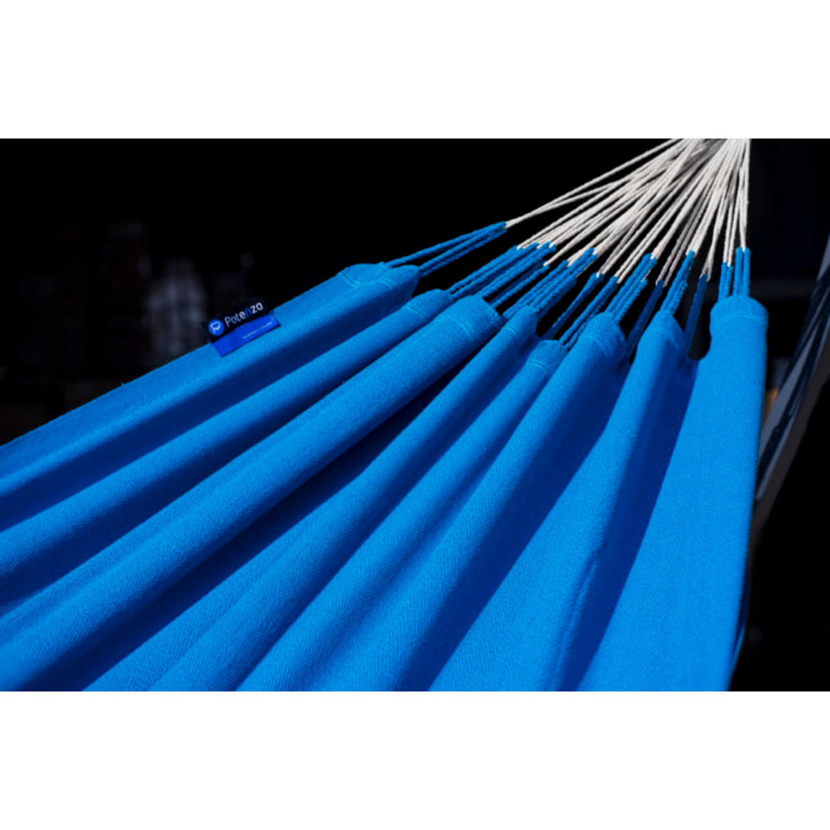 HÄNGEMATTE mit Verzinktem Gestell, 2 Personen, XL, 140 kg, Metall, Medelin Blau, einfache Montage - Blau, Metall (370/130/120cm) - Potenza