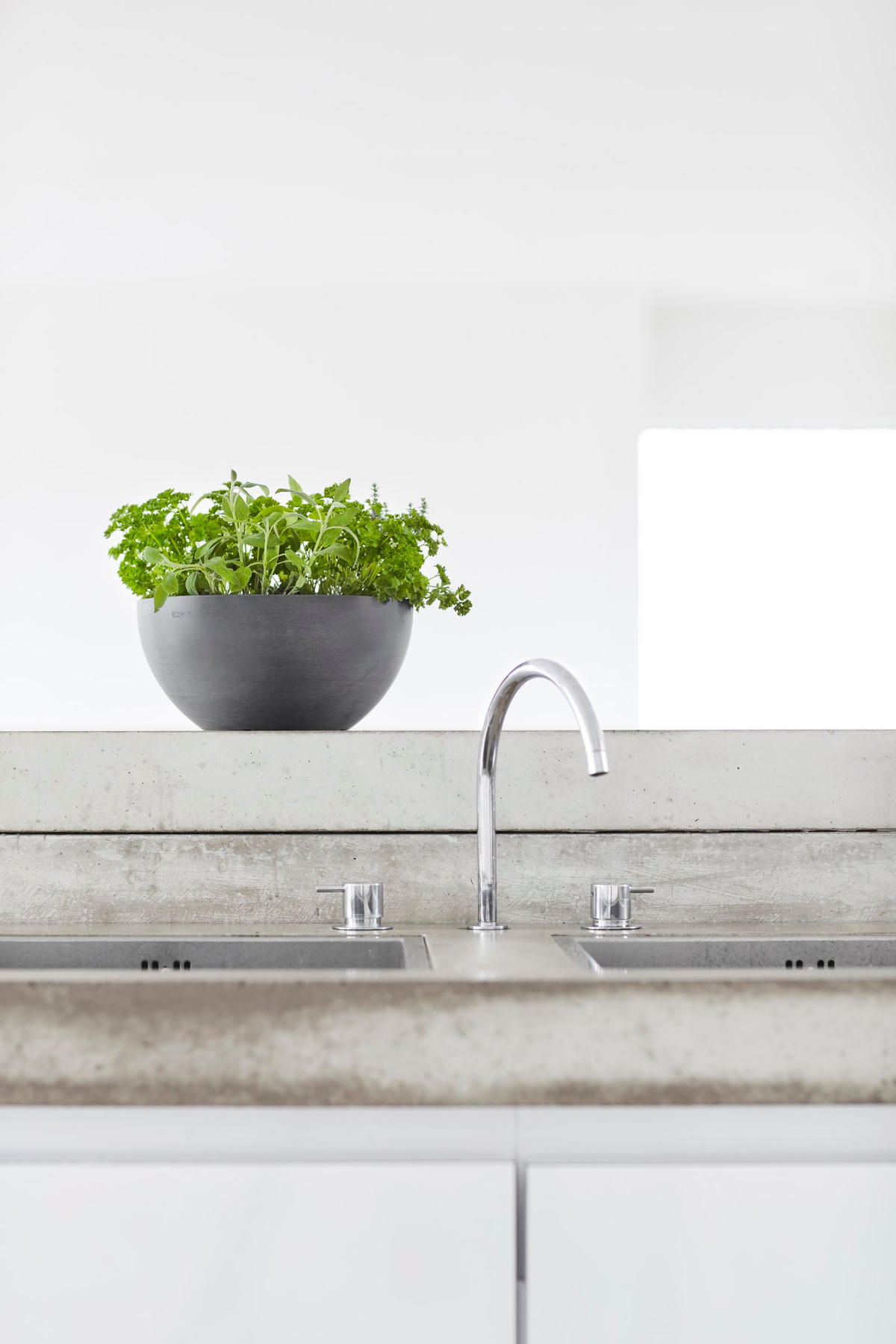 BLUMENTOPF Brussels 25/12 cm Grau - Grau, Kunststoff (25/12cm) - Ecopots