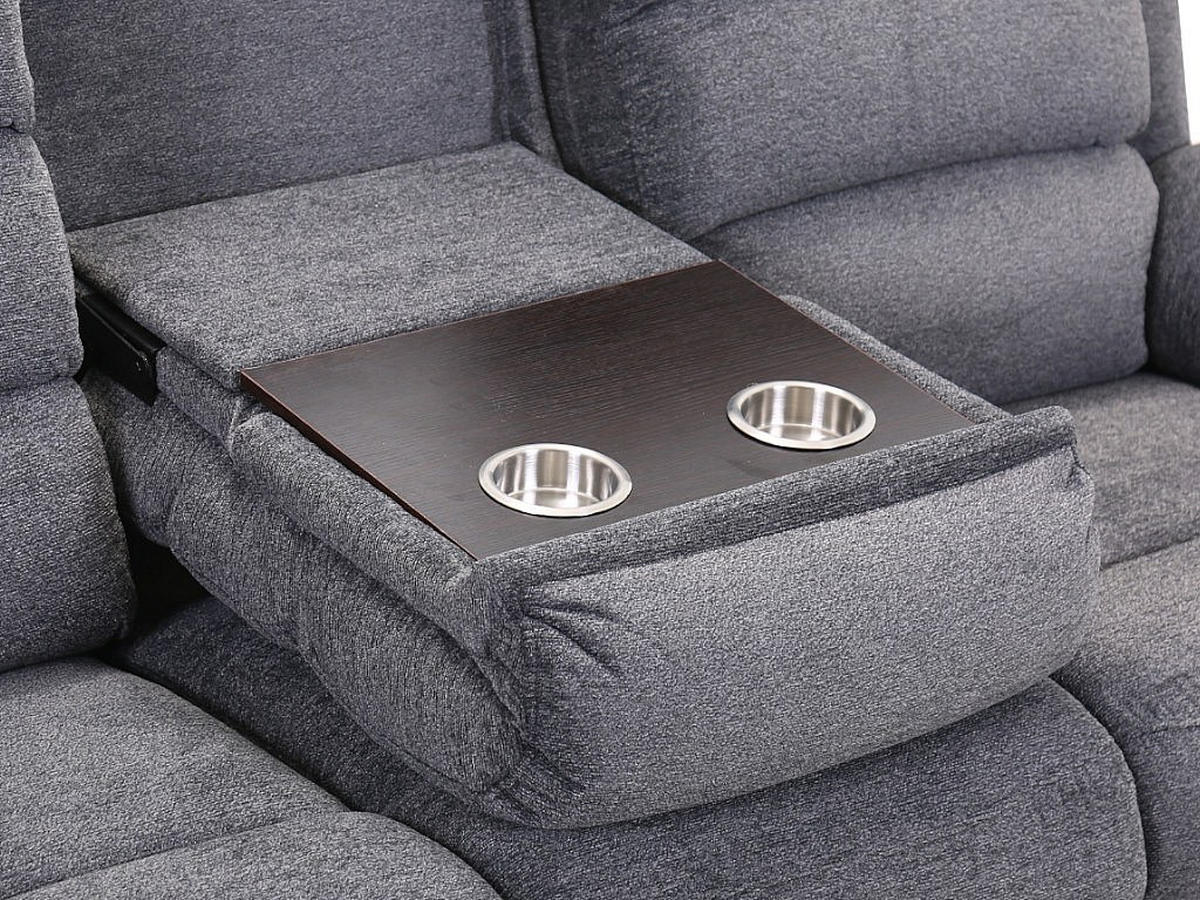RELAXSOFA - 3 Personen - stoff - grau Nevers - Grau, Textil (187/103/95cm) - Vente-Unique