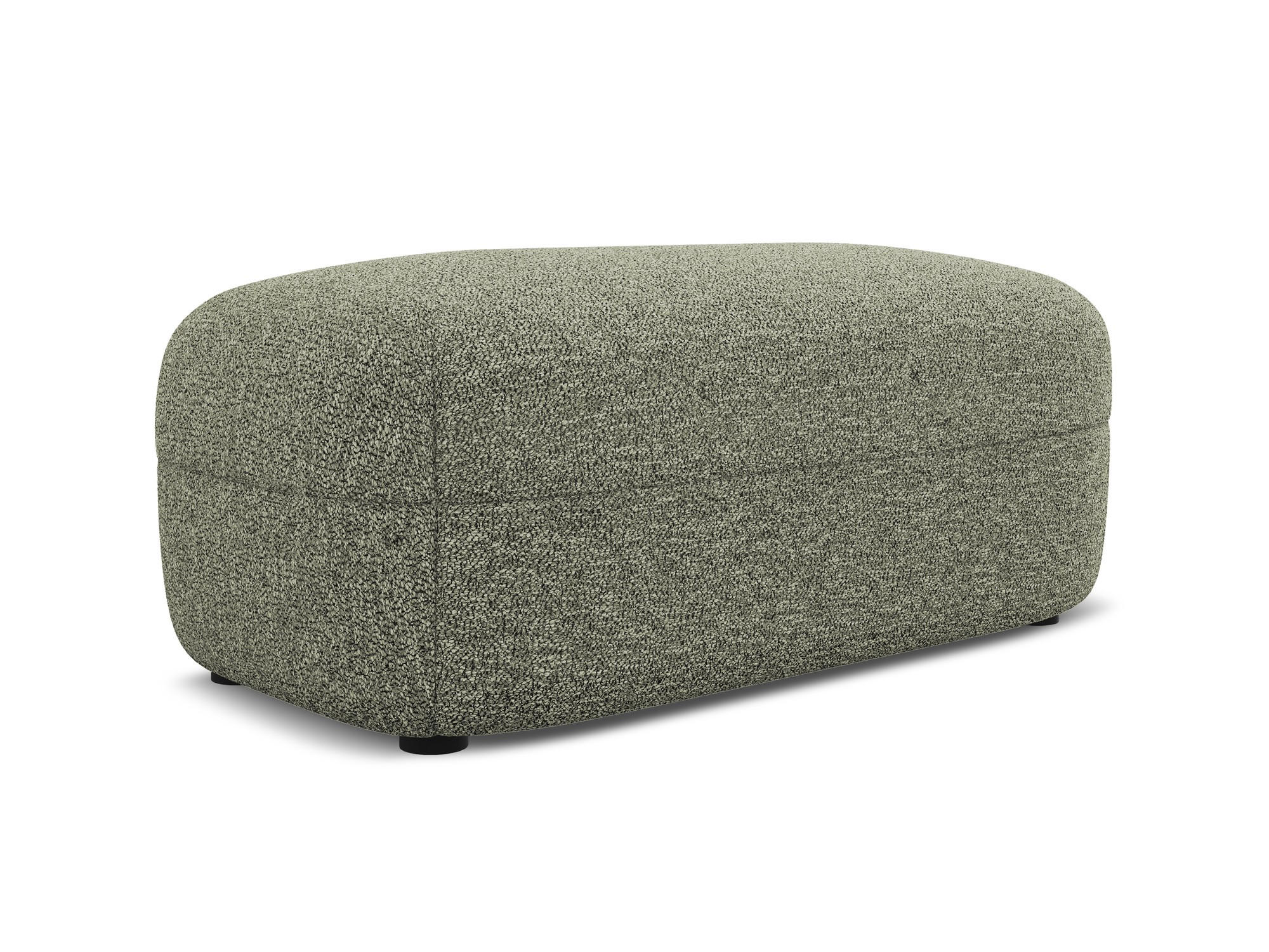 POUF Strukturstoff Stoff Grün - Beige/Schwarz, Kunststoff/Textil (92/40/48cm) - Makamii
